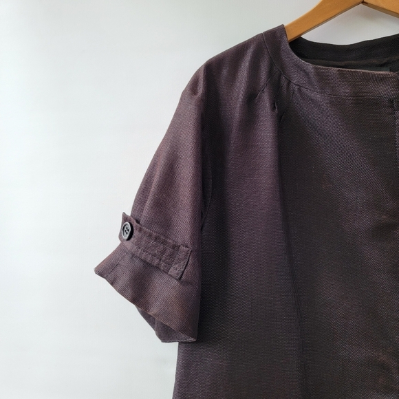 BCBGMaxAzria Black Topper Jacket Size Small Short Sleeve Mid Length Duster Coat - Picture 7 of 16